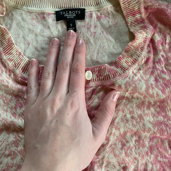 Talbots Pink 3/4 sleeve button down - Picture 2 of 3